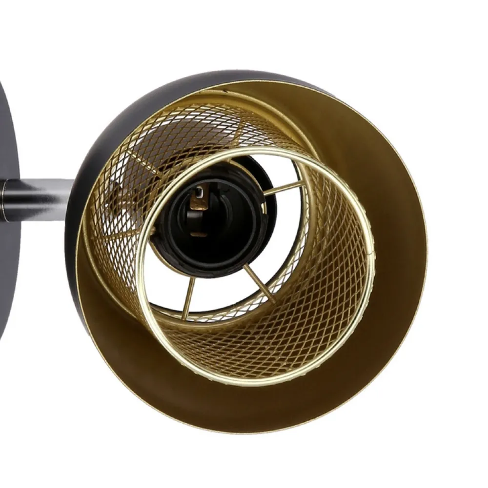 Oświetlenie Przedpokoju|Oświetlenie Jadalni>Candellux Lighting Aleksandria lampa kinkiet czarny 1x40w e14 klosz czarny+złoty