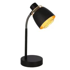 Oświetlenie Pokoju Dziecięcego|Oświetlenie Sypialni>Candellux Lighting Aleksandria lampa stołowa czarny 1x40w e14 klosz czarny+złoty