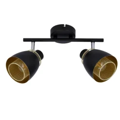 Oświetlenie Jadalni|Oświetlenie Sypialni>Candellux Lighting Aleksandria lampa sufitowa listwa czarny 2x40w e14 klosz czarny+złoty