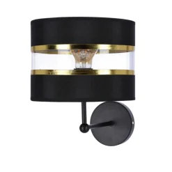 Oświetlenie Sypialni|Oświetlenie Salonu></noscript>Candellux Lighting Andy lampa kinkiet czarny 1X40W E27 abażur