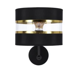 Oświetlenie Sypialni|Oświetlenie Salonu></noscript>Candellux Lighting Andy lampa kinkiet czarny 1X40W E27 abażur