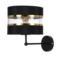 Oświetlenie Sypialni|Oświetlenie Salonu></noscript>Candellux Lighting Andy lampa kinkiet czarny 1X40W E27 abażur