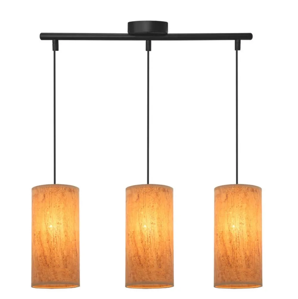 Oświetlenie Przedpokoju|Oświetlenie Jadalni>Candellux Lighting Aragona lampa wisząca czarny 3x60 e27 abażur korkowy