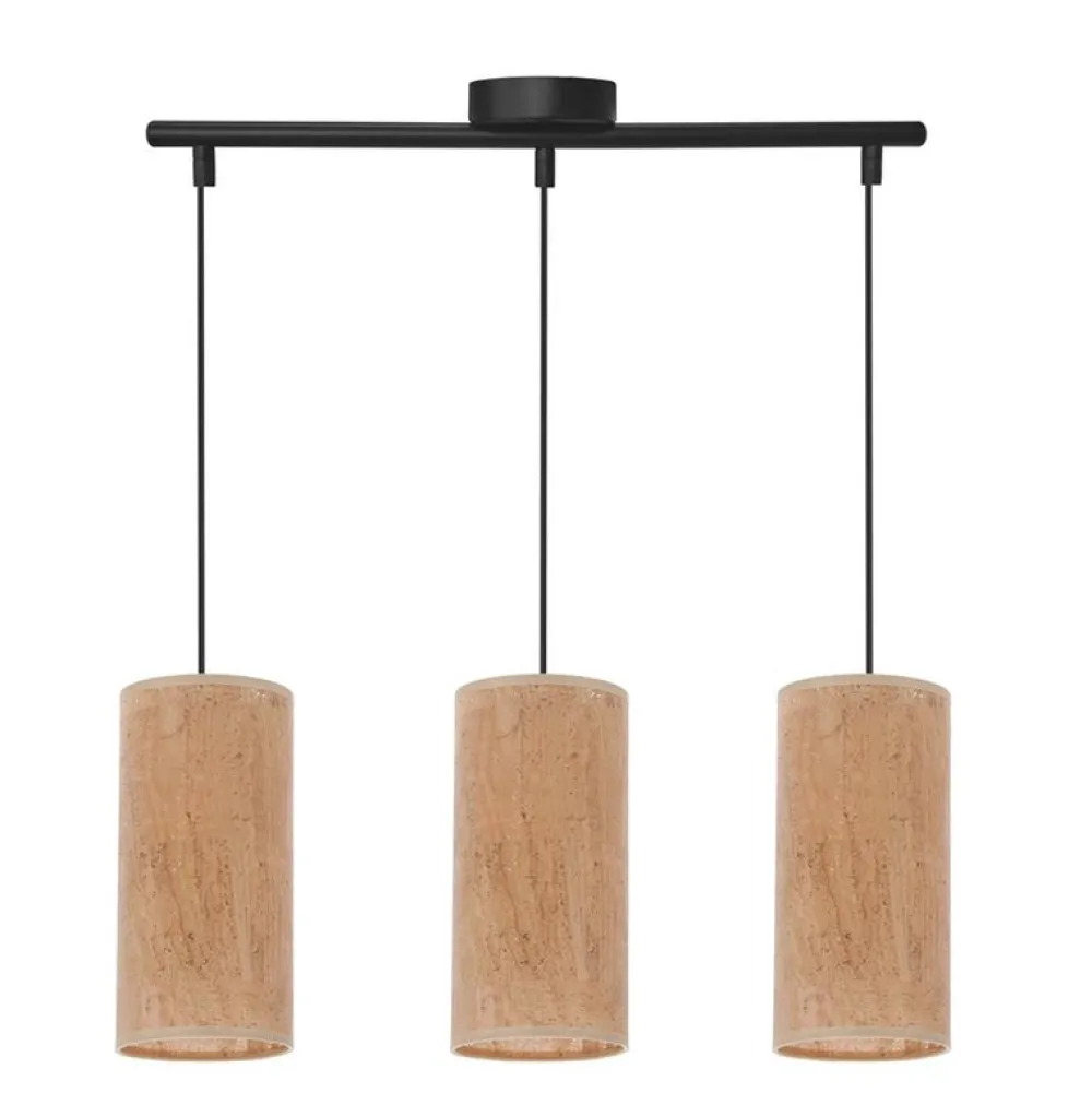 Oświetlenie Przedpokoju|Oświetlenie Jadalni>Candellux Lighting Aragona lampa wisząca czarny 3x60 e27 abażur korkowy