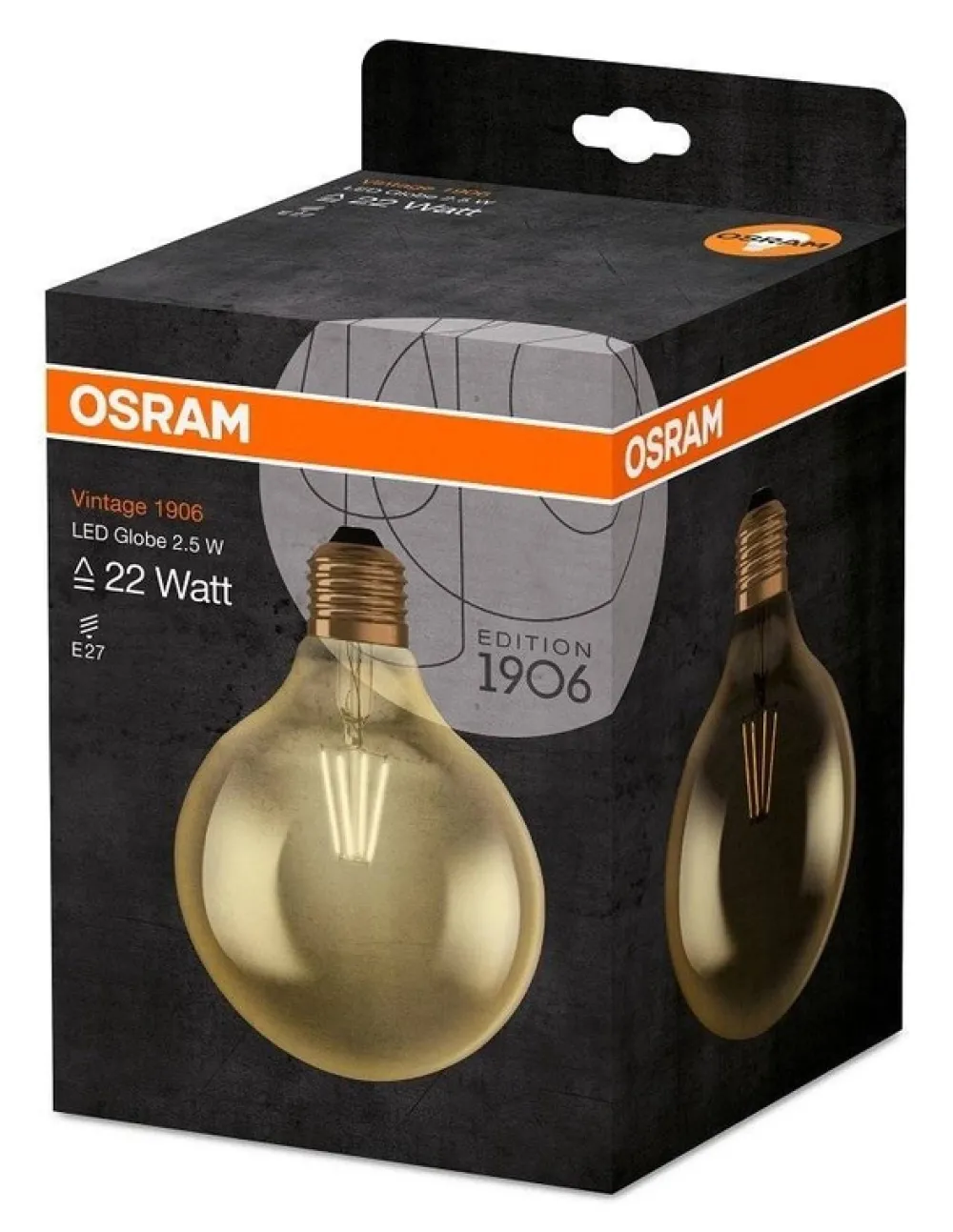 Żarówki>Osram Żarówka LED E27 2,5W 220LM 2400K VINTAGE GLOBE125 22