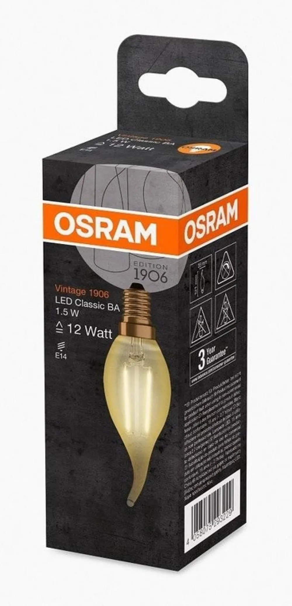 Żarówki>Osram Żarówka LED E14 1,5W 120LM 2400K VINTAGE BA12 świeca