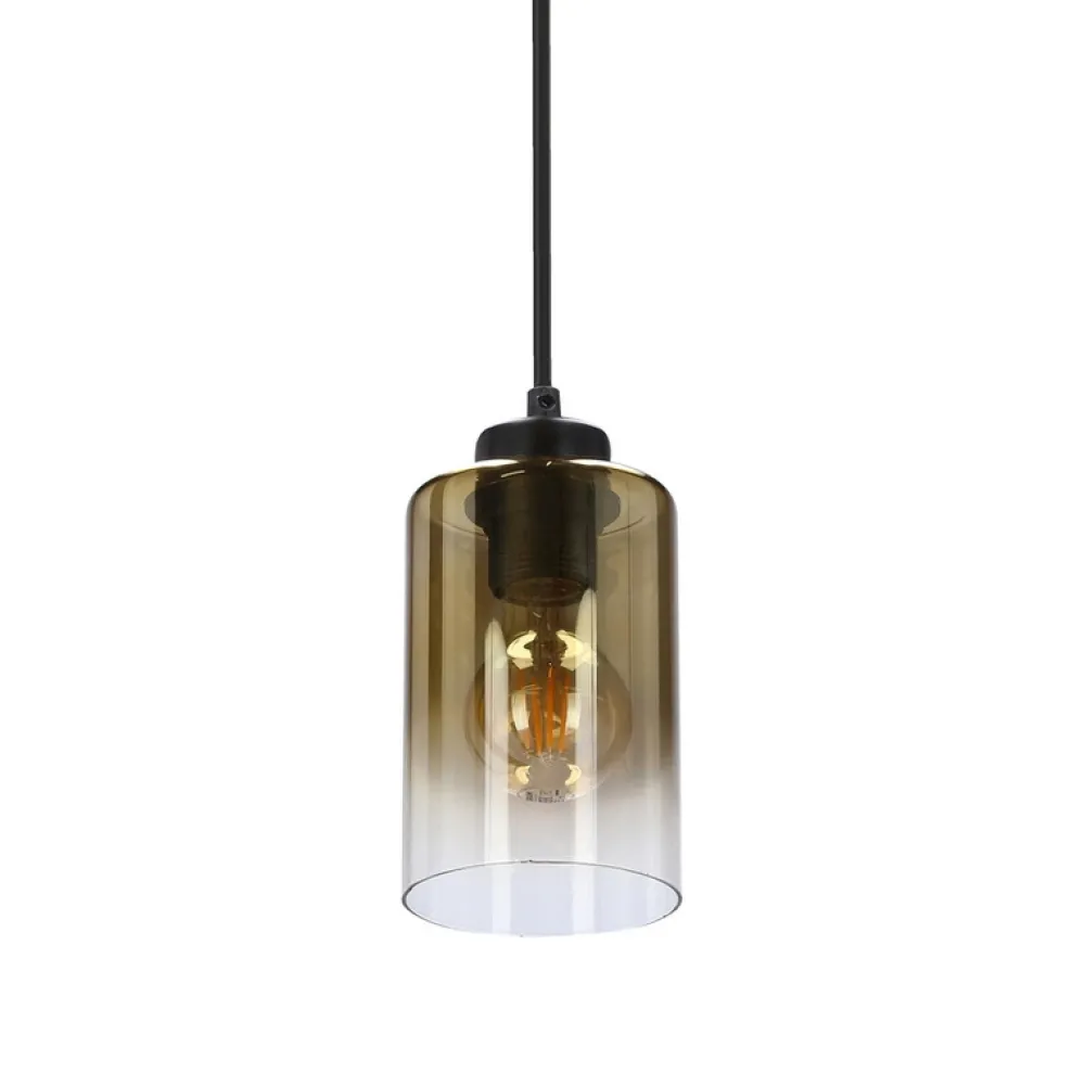 Oświetlenie Przedpokoju|Oświetlenie Jadalni>Candellux Lighting Aspra lampa wisząca czarny 1x60w e27 klosz bursztynowy