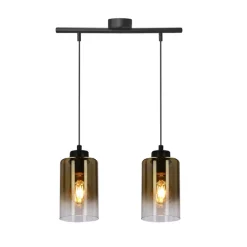 Oświetlenie Przedpokoju|Oświetlenie Jadalni>Candellux Lighting Aspra lampa wisząca czarny 2x60w e27 klosz bursztynowy