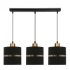 Oświetlenie Przedpokoju|Oświetlenie Jadalni>Candellux Lighting Assam lampa wisząca czarny+złoty 3x60w e27 abażur czarny+złoty pasek