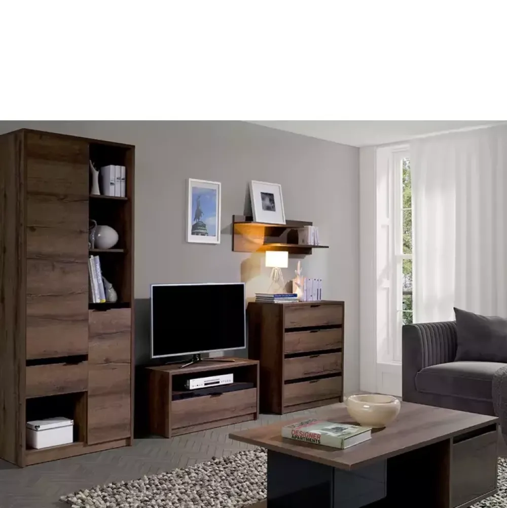 Meble Dla Dzieci|Zestawy Mebli Młodzieżowych>GiB Meble Ława ze schowkiem 120 cm dąb monastery/czarny połysk DENIS