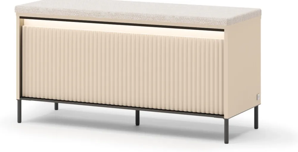 Garderoby|Zestawy Mebli Do Przedpokoju>lenart. Ławka do przedpokoju 101 cm wiatrołapu z oświetleniem LED i półką na buty TREND