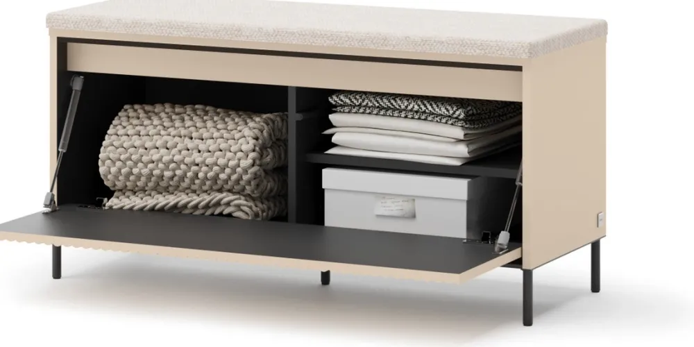 Garderoby|Zestawy Mebli Do Przedpokoju>lenart. Ławka do przedpokoju 101 cm wiatrołapu z oświetleniem LED i półką na buty TREND