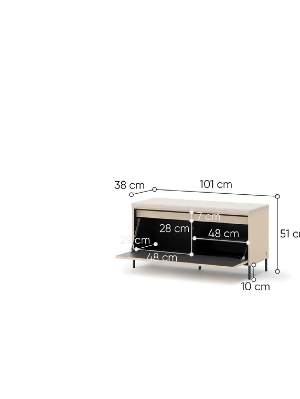 Garderoby|Zestawy Mebli Do Przedpokoju>lenart. Ławka do przedpokoju 101 cm wiatrołapu z oświetleniem LED i półką na buty TREND
