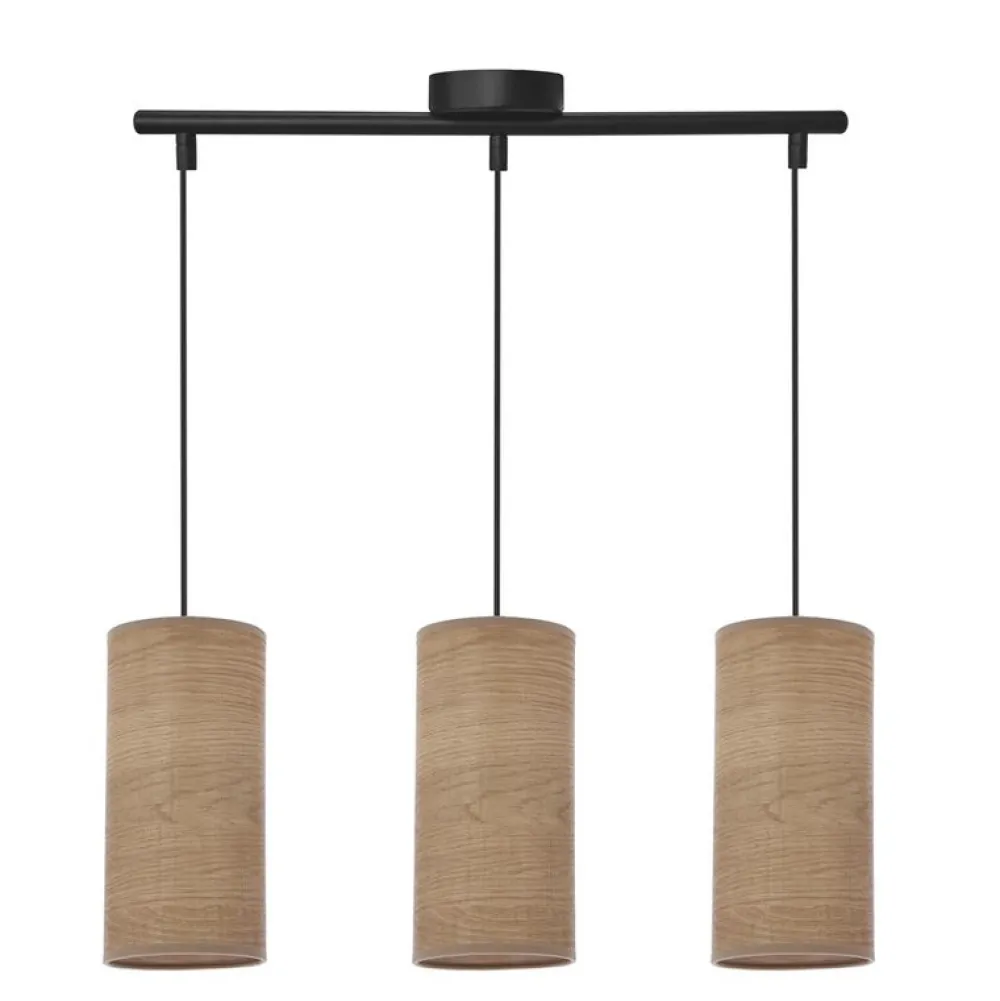 Oświetlenie Przedpokoju|Oświetlenie Jadalni>Candellux Lighting Ballo lampa wisząca czarny 3x60 e27 abażur orzechowy