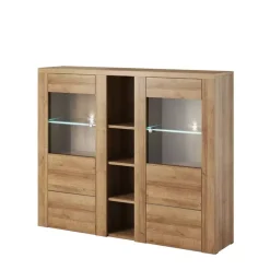 Komody>Helvetia Barek z oszklonymi drzwiczkami LARONA dąb riviera