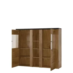 Komody>Helvetia Barek z oszklonymi drzwiczkami LARONA dąb riviera