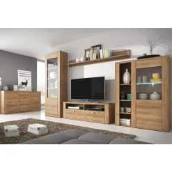 Komody></noscript>Helvetia Barek z oszklonymi drzwiczkami LARONA dąb riviera