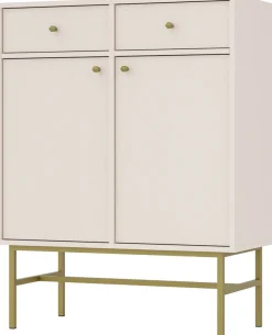 Komody>Lempert Beżowa dwudrzwiowa komoda do salonu 84 cm TOKEN beż piaskowy