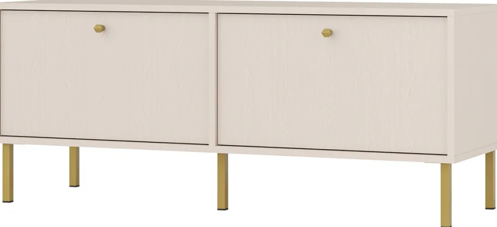 Zestawy Mebli Do Salonu|Szafki Rtv>Lempert Beżowa dwudrzwiowa szafka RTV pod telewizor 120 cm TOKEN beż piaskowy