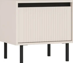 Zestawy Mebli Do Salonu|Szafki Nocne>Lempert Beżowa frezowana szafka nocna 52 cm z szufladą OMEGA beż piaskowy