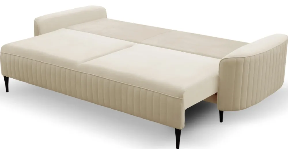 Meble Dla Dzieci|Kanapy I Sofy>LASKI Beżowa kanapa do salonu nowoczesna z funkcją spania i pojemnikiem VELINA