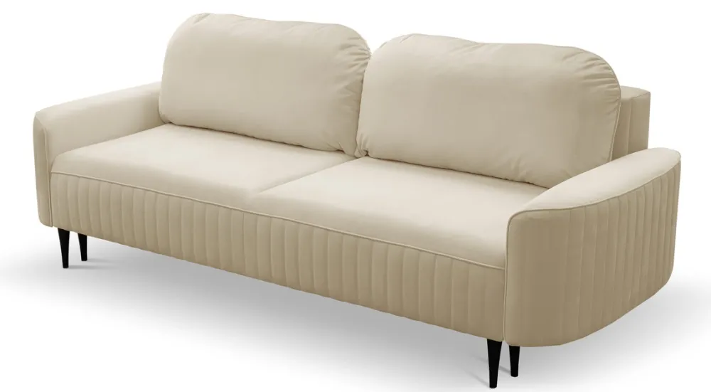 Meble Dla Dzieci|Kanapy I Sofy>LASKI Beżowa kanapa do salonu nowoczesna z funkcją spania i pojemnikiem VELINA