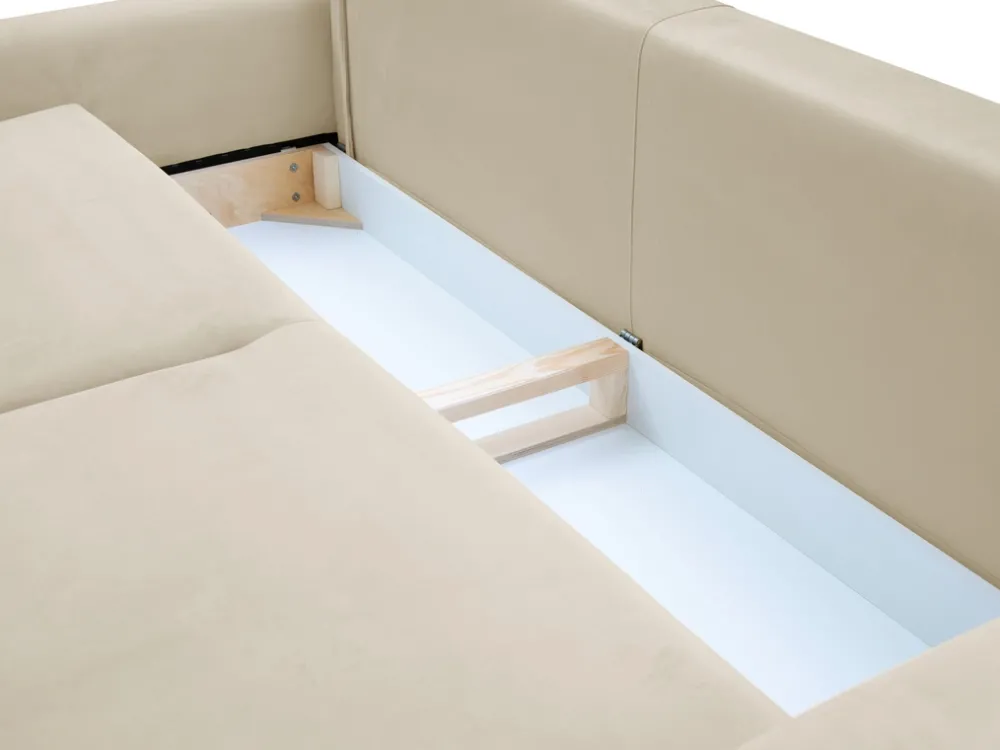 Meble Dla Dzieci|Kanapy I Sofy>LASKI Beżowa kanapa do salonu nowoczesna z funkcją spania i pojemnikiem VELINA