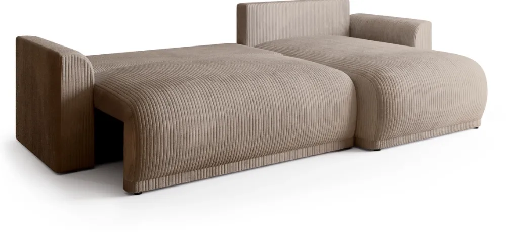 Meble Młodzieżowe|Meble Dla Dzieci>BROMARKT Beżowa kanapa do salonu z pojemnikiem i funkcją spania MORENO