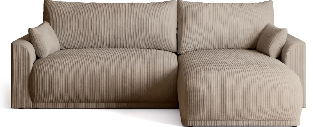 Meble Młodzieżowe|Meble Dla Dzieci>BROMARKT Beżowa kanapa do salonu z pojemnikiem i funkcją spania MORENO