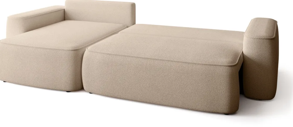 Meble Dla Dzieci|Meble Młodzieżowe>BROMARKT Beżowa kanapa narożna z funkcją spania do salonu CARMELLO DUO