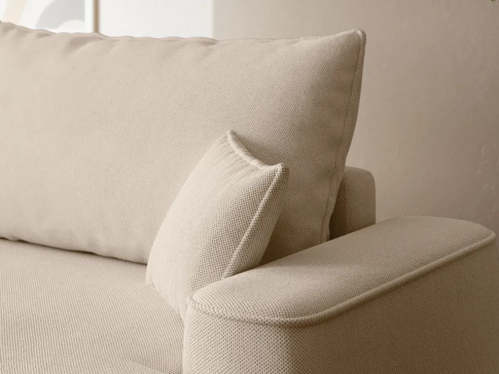 Meble Dla Dzieci|Meble Młodzieżowe>BROMARKT Beżowa kanapa narożna z funkcją spania do salonu CARMELLO DUO