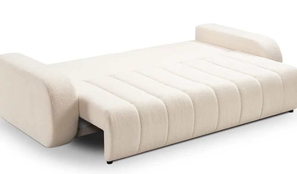 Meble Dla Dzieci|Meble Młodzieżowe>LASKI Beżowa kanapa rozkładana do salonu BLISS z pojemnikiem