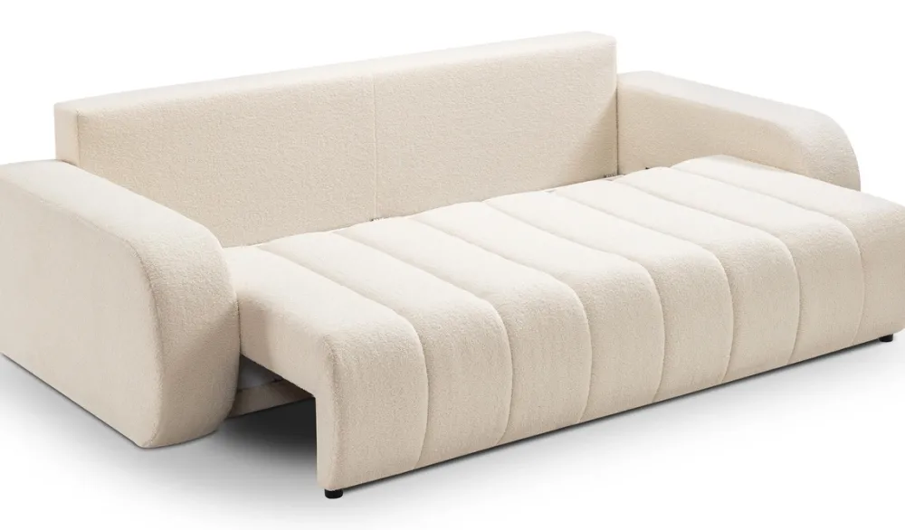 Meble Dla Dzieci|Meble Młodzieżowe>LASKI Beżowa kanapa rozkładana do salonu BLISS z pojemnikiem