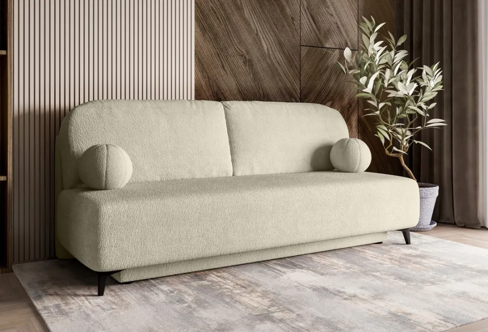 Meble Dla Dzieci|Meble Młodzieżowe>Meble Grand Beżowa kanapa rozkładana z funkcją spania do salonu SILVIO