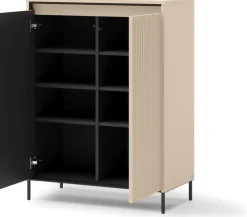 Komody>lenart. Beżowa komoda do przedpokoju garderoby z oświetleniem TREND