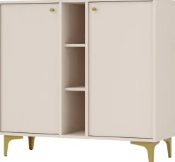 Komody>Lempert Beżowa komoda dwudrzwiowa do salonu 100 cm TOKEN beż piaskowy