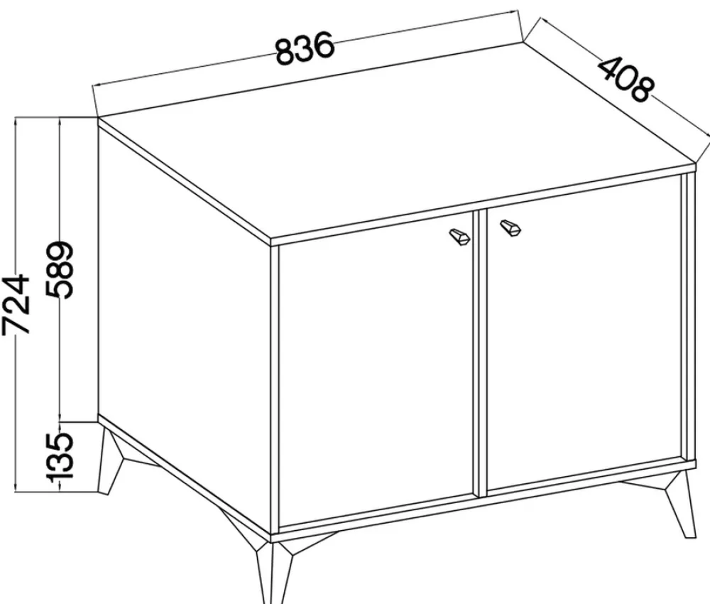 Zestawy Mebli Do Salonu|Komody>Lempert Beżowa komoda dwudrzwiowa z półkami do salonu 83,5 cm TOKEN beż piaskowy