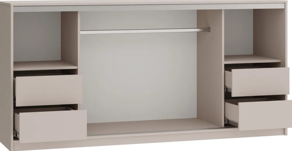 Komody>BROMARKT Beżowa nowoczesna komoda 200 cm z szufladami do sypialni TOP beż piaskowy