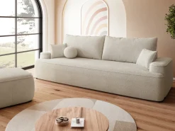 Meble Dla Dzieci|Meble Młodzieżowe>BROMARKT Beżowa nowoczesna pufa boucle do salonu CARMELLO