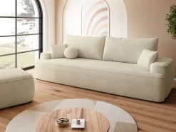 Meble Dla Dzieci|Meble Młodzieżowe>BROMARKT Beżowa nowoczesna pufa boucle do salonu CARMELLO