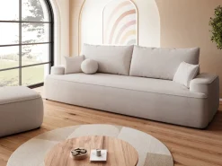 Meble Dla Dzieci|Meble Młodzieżowe>BROMARKT Beżowa nowoczesna pufa do salonu CARMELLO