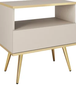 Szafki Nocne>PIASKI owa szafka nocna z szufladą 54 cm ORVIETO beż