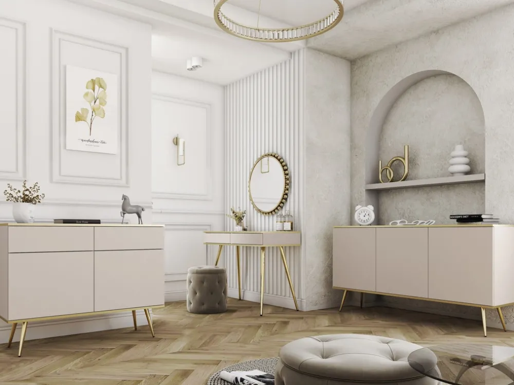 Szafki Nocne>PIASKI owa szafka nocna z szufladą 54 cm ORVIETO beż