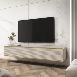 Zestawy Mebli Do Salonu|Szafki Rtv>PIASKI Beżowa szafka RTV 175 cm MDF ORVIETO