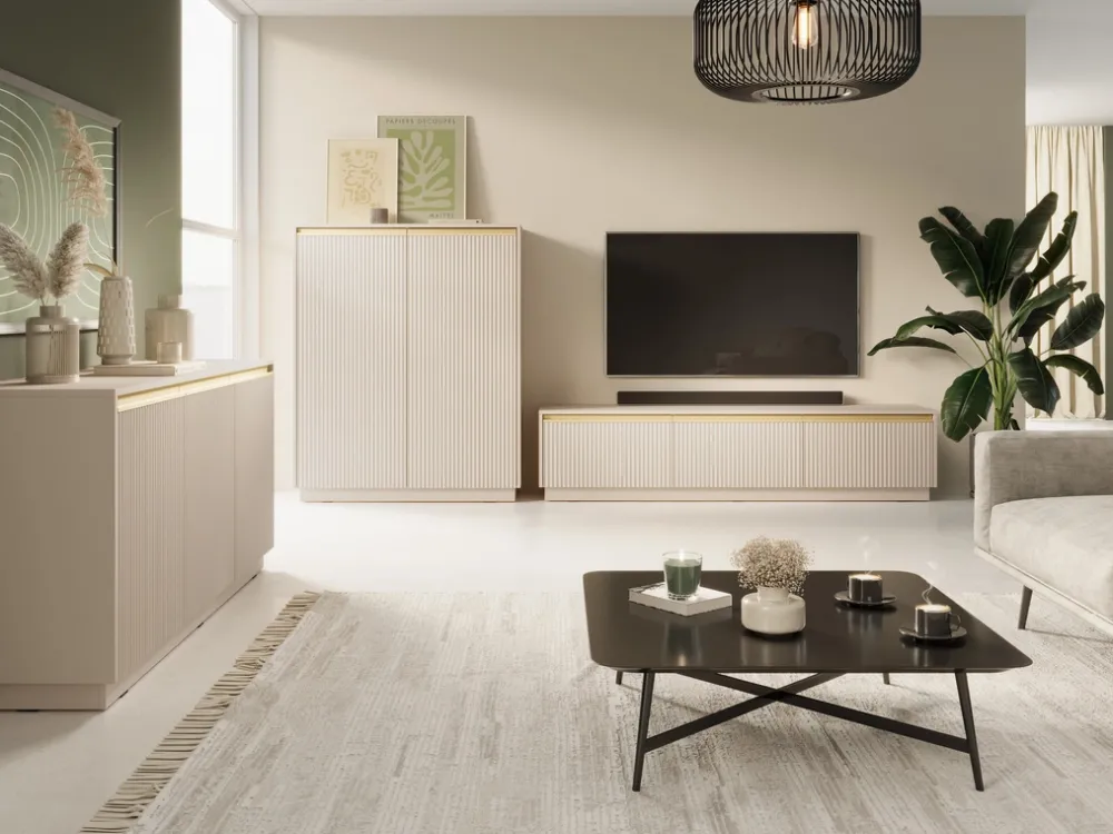 Szafki Rtv>PIASKI Beżowa szafka RTV pod telewizor 180 cm RAVO beż piaskowy