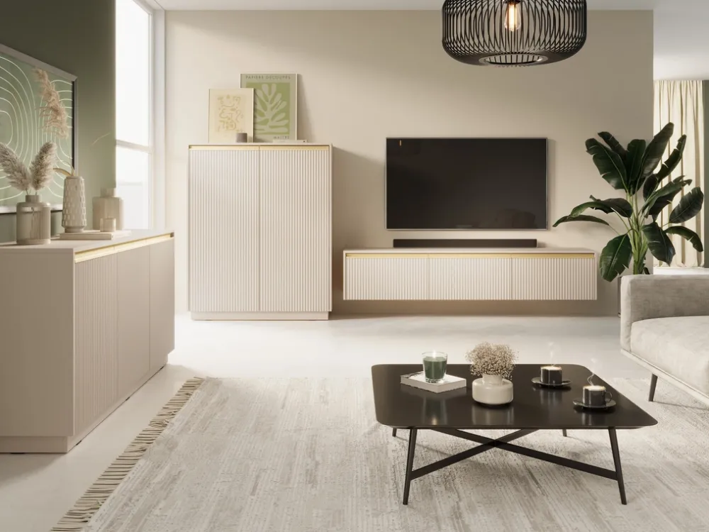 Szafki Rtv>PIASKI Beżowa szafka RTV pod telewizor 180 cm RAVO beż piaskowy