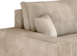 Kanapy I Sofy></noscript>BROMARKT Beżowa sztruksowa kanapa z funkcją spania i pojemnikiem na pościel ADI