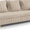 Meble Młodzieżowe|Kanapy I Sofy>Rimal Beżowa welurowa sofa z funkcją spania i pojemnikiem FOCUS