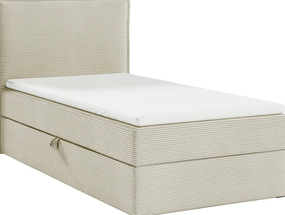 Łóżka Młodzieżowe|Łóżka Ze Stelażem>BROMARKT Beżowe łóżko do pokoju dziecka kontynentalne 90x200 cm MALIBU