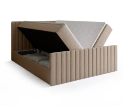 Meble Młodzieżowe|Łóżka Młodzieżowe>BROMARKT Beżowe łóżko kontynentalne DREAM DUO 140x200 cm z pojemnikiem na pościel